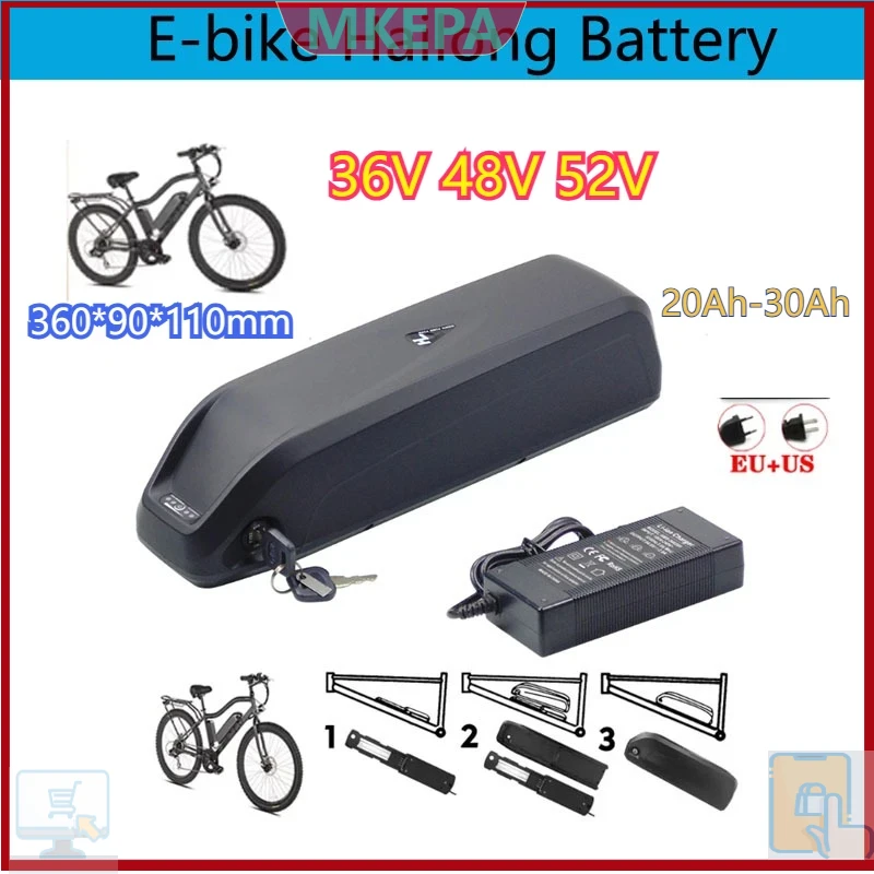 36-48-52V For Motor Electric M - Ebike Battery 48V 20Ah Hailong 评论和价格