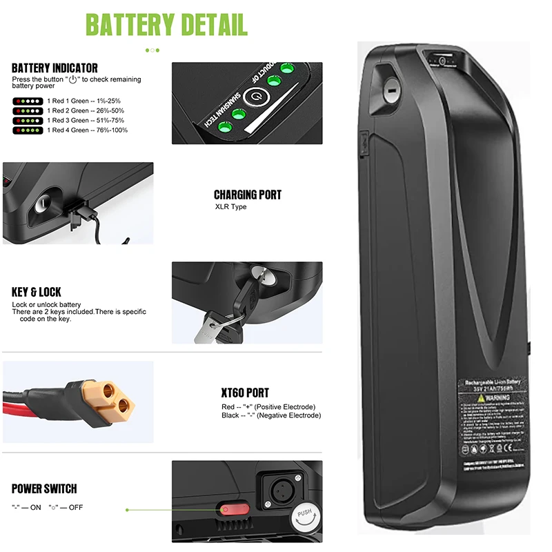 36V 48v 52v Electric Bicycle H - Ebike Battery 48V 20Ah Hailong 评论和价格